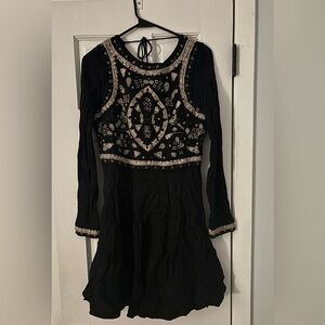 Black Dress with Intricate Embroidery and beading
